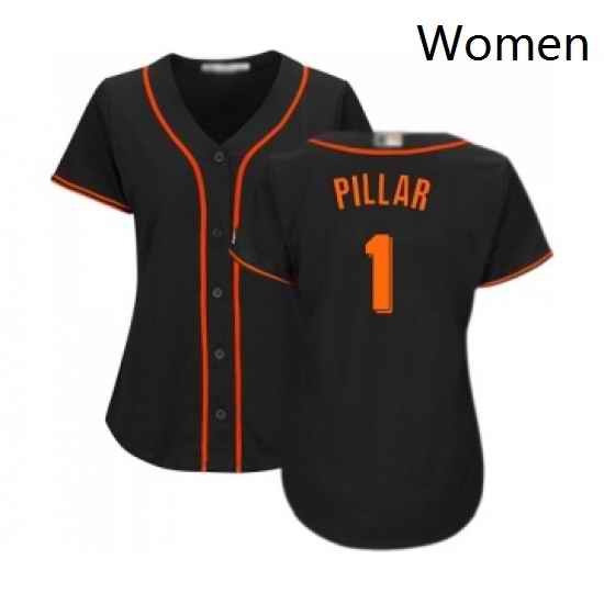 Womens San Francisco Giants 1 Kevin Pillar Replica Black Alternate Cool Base Baseball Jersey